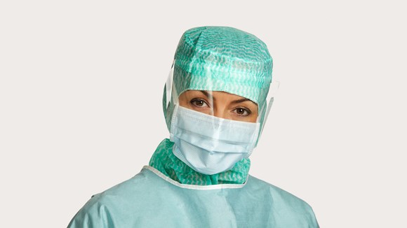 clinician wearing BARRIER surgical mask Extra protection