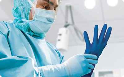 Image of glove that ensure the protection and safety of both staff and patient