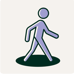 Eine gehende Person. Illustration.