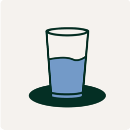 Ein Glas Wasser. Illustration.