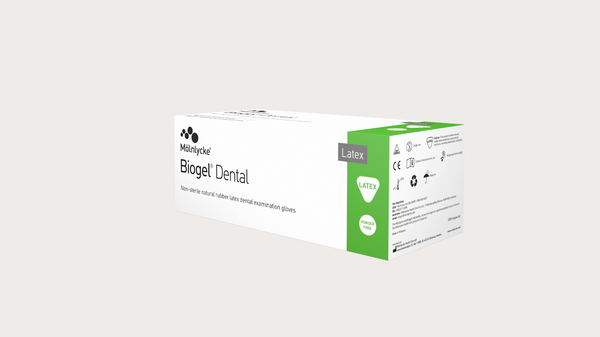 Biogel Dental  non-sterile dental glove package