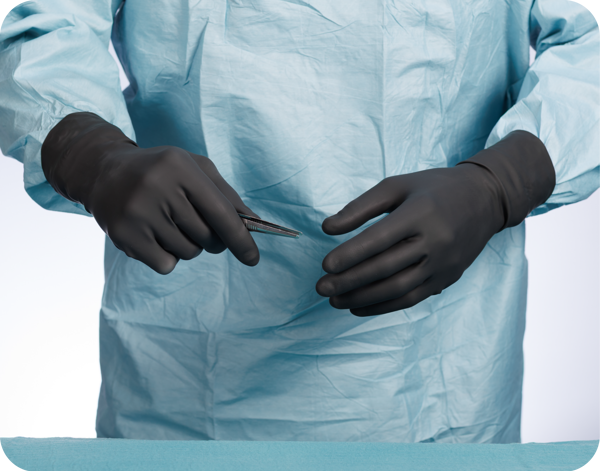 Healthcare professional using Biogel Radiation Protection gloves
