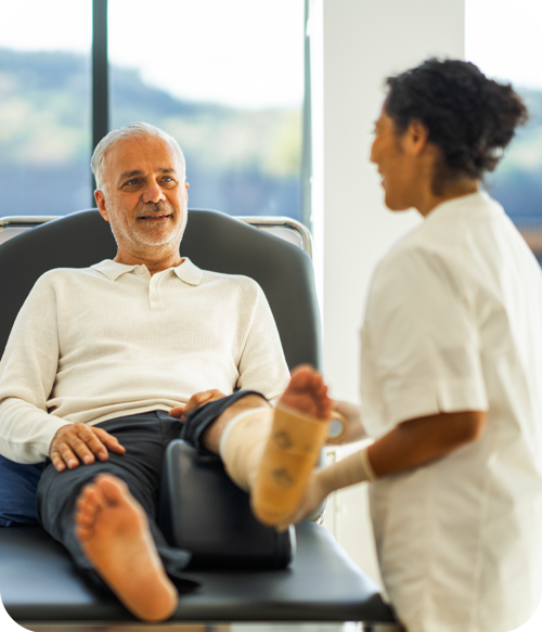 Health care professional applying Mepi Press 2